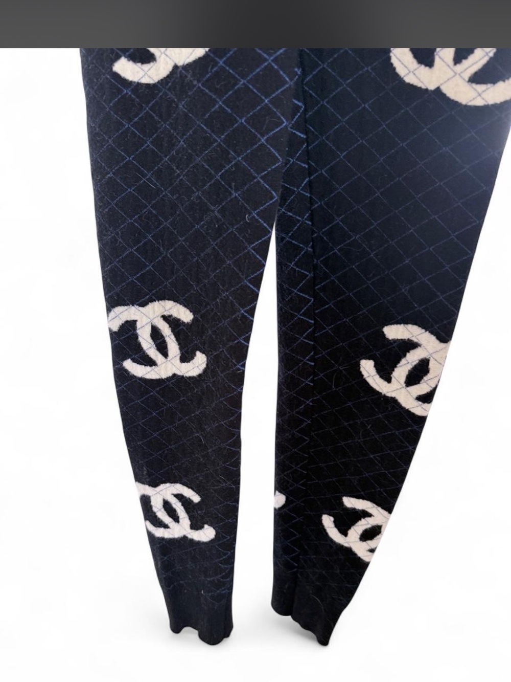CHANEL Black Quilted Logo-Print Jumpsuit - Picture 8 of 10